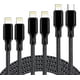 thumbnail image 4 of Cable USB C a Lightning Paquete de 5 Cargador de iPhone de 3/3/6/6/10 pies Cable de carga rápida con certificación Apple MFi Compatible con iPhone 14/13/12/11/XS/XR/X/8 - Negro, 4 of 5