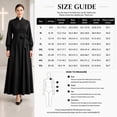 thumbnail image 3 of Afinprain Women's Clergy Dress Long Sleeve A-Line Maxi Dress with Belt and Tab Collar, 3 of 8