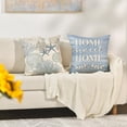 thumbnail image 5 of Summer Take Me to The Beach Coral Starfish Throw Pillow Covers, 18 x 18 Inch Home Sweet Home Motto Blue Cushion Case for Sofa Couch Set of 4, 5 of 6