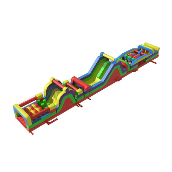 TentandTable 90' Commercial Inflatable Obstacle Course, Retro 3 Piece