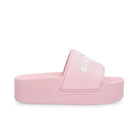 

Givenchy Women s Platform Rubber Logo Sandal Slides Pink