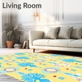 thumbnail image 2 of ODIKA 3'x5' Machine Washable Non-Slip Area Rug, Interlocking Teepee Motif with Arrows and Dreamcatcher Accents High Traffic Rug with Pad, Yellow, 683193, 2 of 8