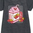 thumbnail image 2 of Instant Message - Strawberry Milk - Toddler & Youth Girls Fleece Dress, 2 of 5
