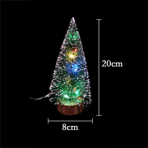 Sisal Christmas Tree With Led Lights Small Pine Tree Table Desk Xmas Decor