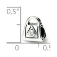 thumbnail image 3 of Fancy Bead White Sterling Silver Kids Bead Line Cubic Zirconia CZ 8.18 mm 7.27, 3 of 3