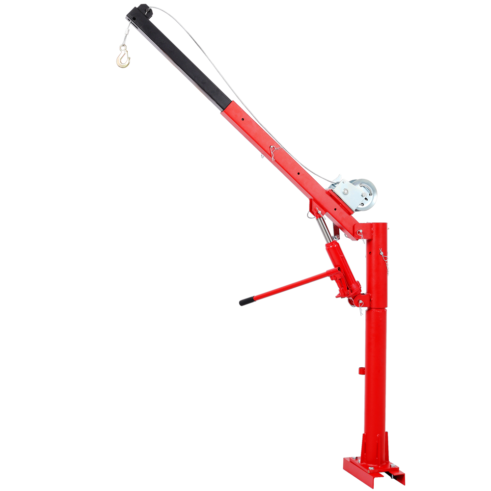 1100lb New Folding Truck-Mounted Bed Crane Quick Removal Design Hoist Lift, Steel Pickup Truck Jib Cranes 360 Swivel for Factory, Warehouse, Construction