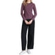 thumbnail image 2 of Camisetas a rayas INSPIRE CHIC para mujeres, de manga larga, de algodón, con cuello redondo, ajustadas, atuendos casuales y modernos, talla XS, rayas rosas, 2 of 6