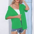 thumbnail image 5 of BSDJILFG Womens Lapel Blouse V Neck Button Down Shirt Short Sleeve Lapel Tops Casual Solid Shirts on Clearance,Sizes S-3XL, 5 of 7