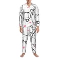 thumbnail image 3 of Balery Alpacas and Hearts Pijama para Hombre de Dos Piezas con Manga Larga, Conjunto de Dormir y Descanso Suave con Bolsillos-X-Large, 3 of 7