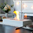 thumbnail image 3 of Rectangular Tabletop Fire Pit Portable Indoor & Outdoor Table Top Fire Pit 5.5"H White, 3 of 8