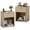 Wood color(1 drawer,2 Set), variant on Fluted Nightstand with Charging Station, Bedside Table with Drawers and Open Storage Space, Metal Handles and Rounded Corners for Safety, Side Tables, End Table Bedroom, Living Room