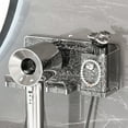 thumbnail image 3 of Yesbay Hair Dryer Storage Rack Wall-mounted Punch-free Water Ripple Texture Bathroom Adhesive Blow Dryer Holder with Storage Case Toothbrush Comb Razor Organizer, 3 of 8