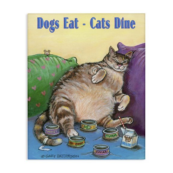 Stupell Industries Eclectic Dogs Eat Cats Dine Funny Pet Canvas Art, 16 x 20, by Gary Patterson