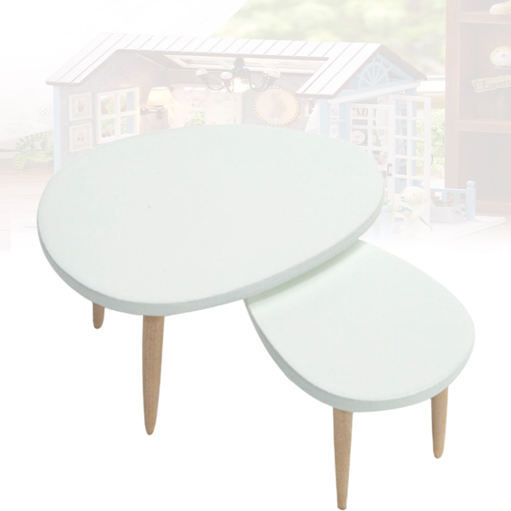Kizocay Set of 2 Mini Simulation Tea Tables - Non-Toxic 1/12 Scale ...