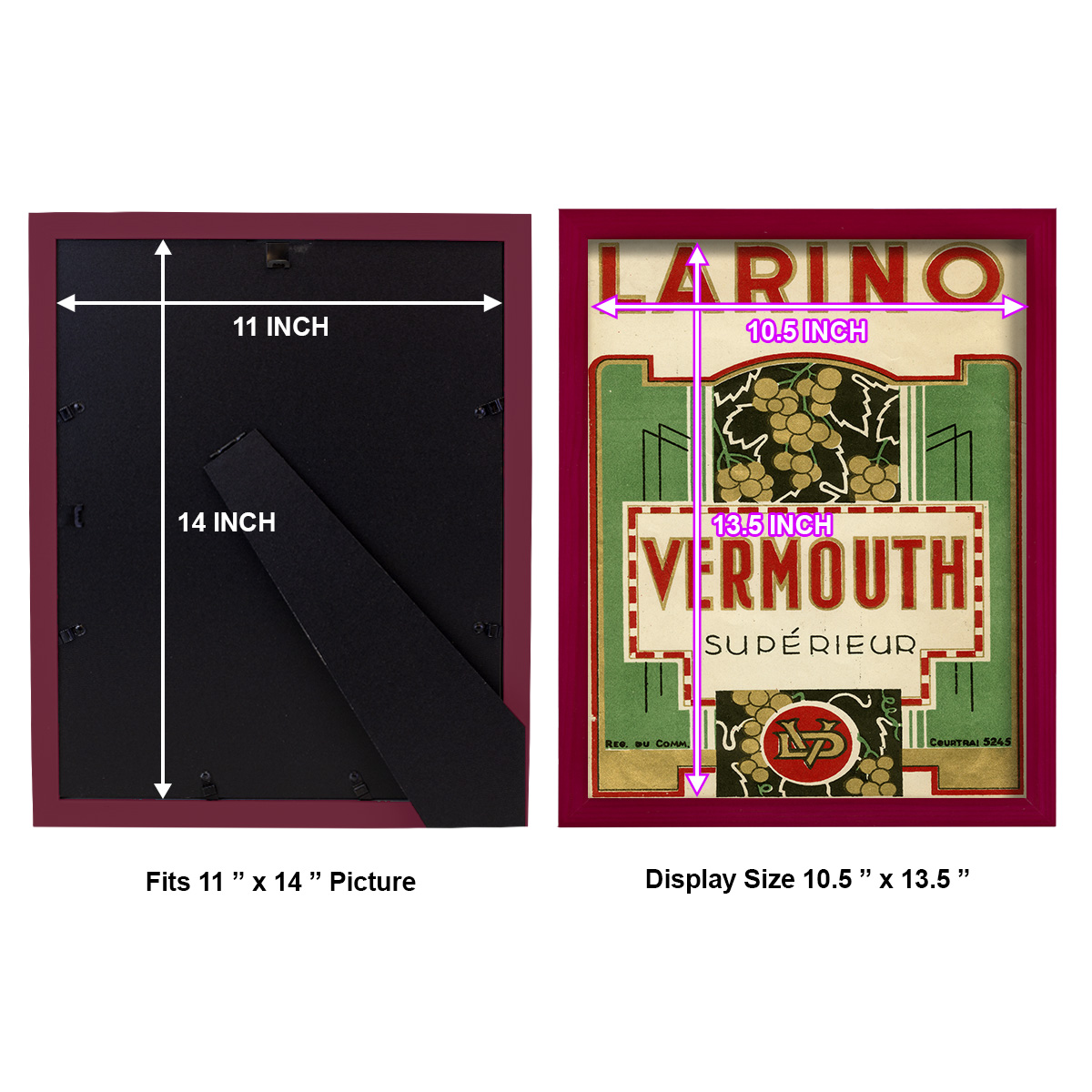 Larino Vermouth -Framed Print w/glass-Cherry Red