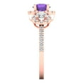 thumbnail image 3 of Three-Stone Engagement Ring for Women - 1.46ct Natural Amethyst in 14K Rose Gold Promise Ring, 3 of 6