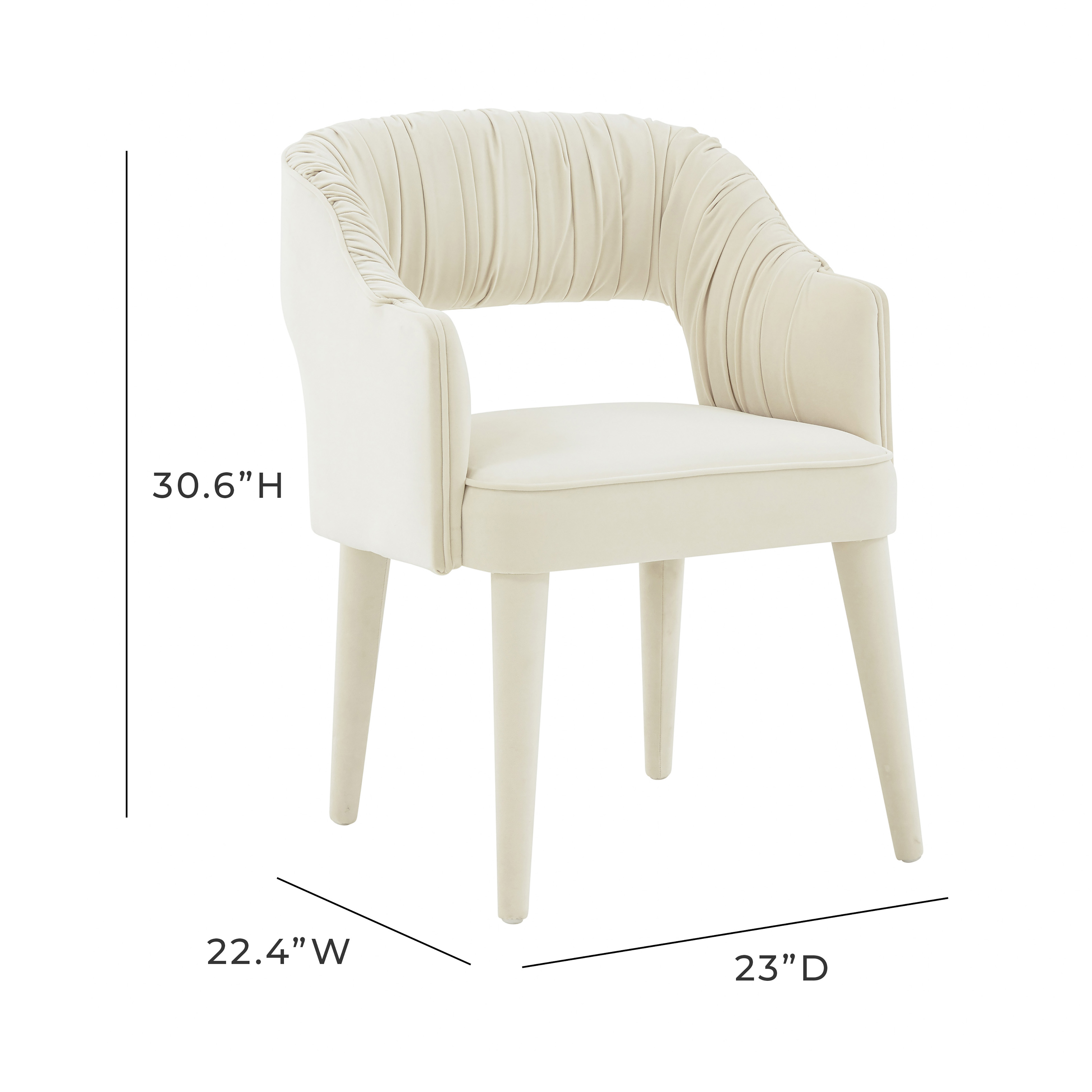 TOV Furniture Zora Cream Velvet Dining Chair - image 5 of 5