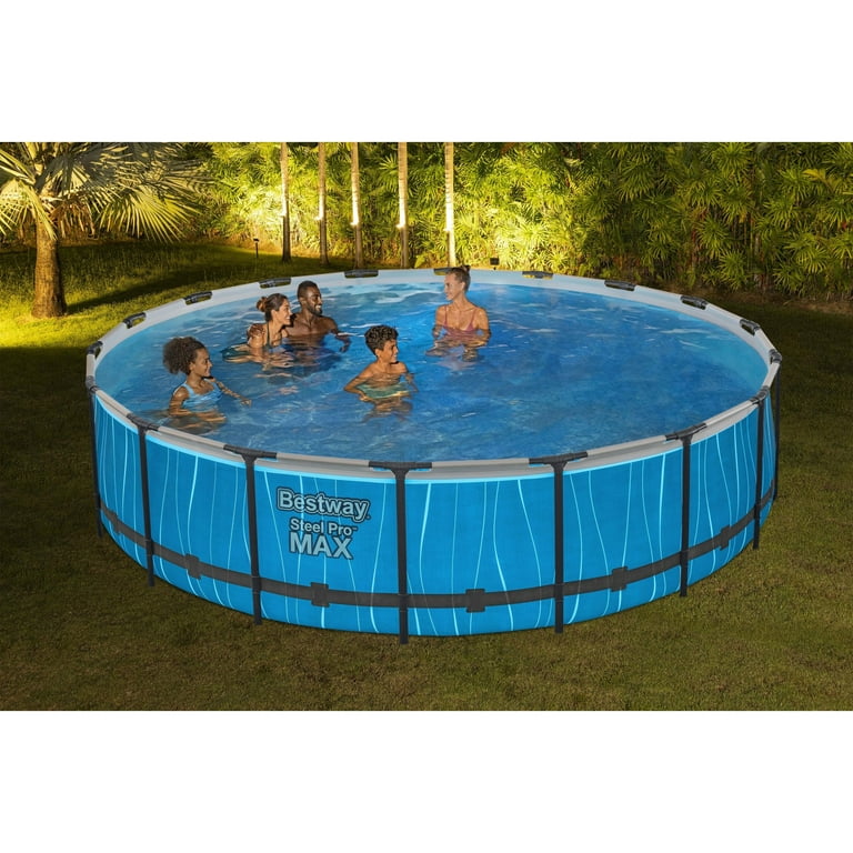 Bestway Steel Pro MAX 18'x48" Round Above Ground Pool w/LED Light & Remote