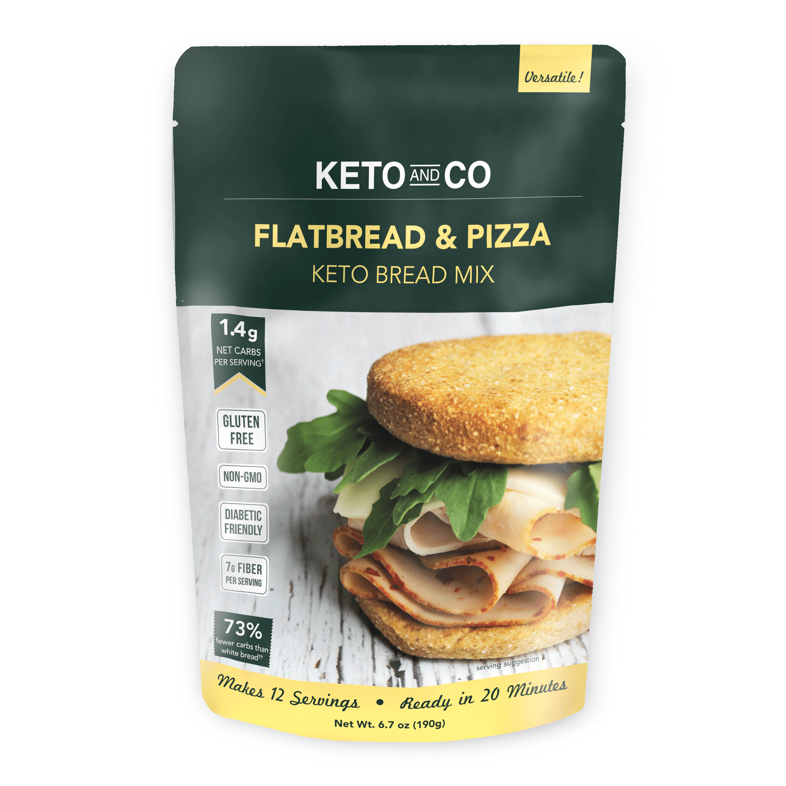 Keto and Co Flatbread and Pizza Keto Bread Mix (One Bag)