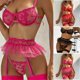 thumbnail image 2 of Sexys Mesh Bra Pantie Set with Black/Red/Rose Red Stylish Breathable Slims Fit Lingerie for Women Female, 2 of 5