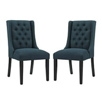 Side Dining Chair, Set of 2, Azure Blue, Fabric, Bar Pub Cafe Bistro Dining Kitchen Hospitality Restaurant, Modern Contemporary, HB37000