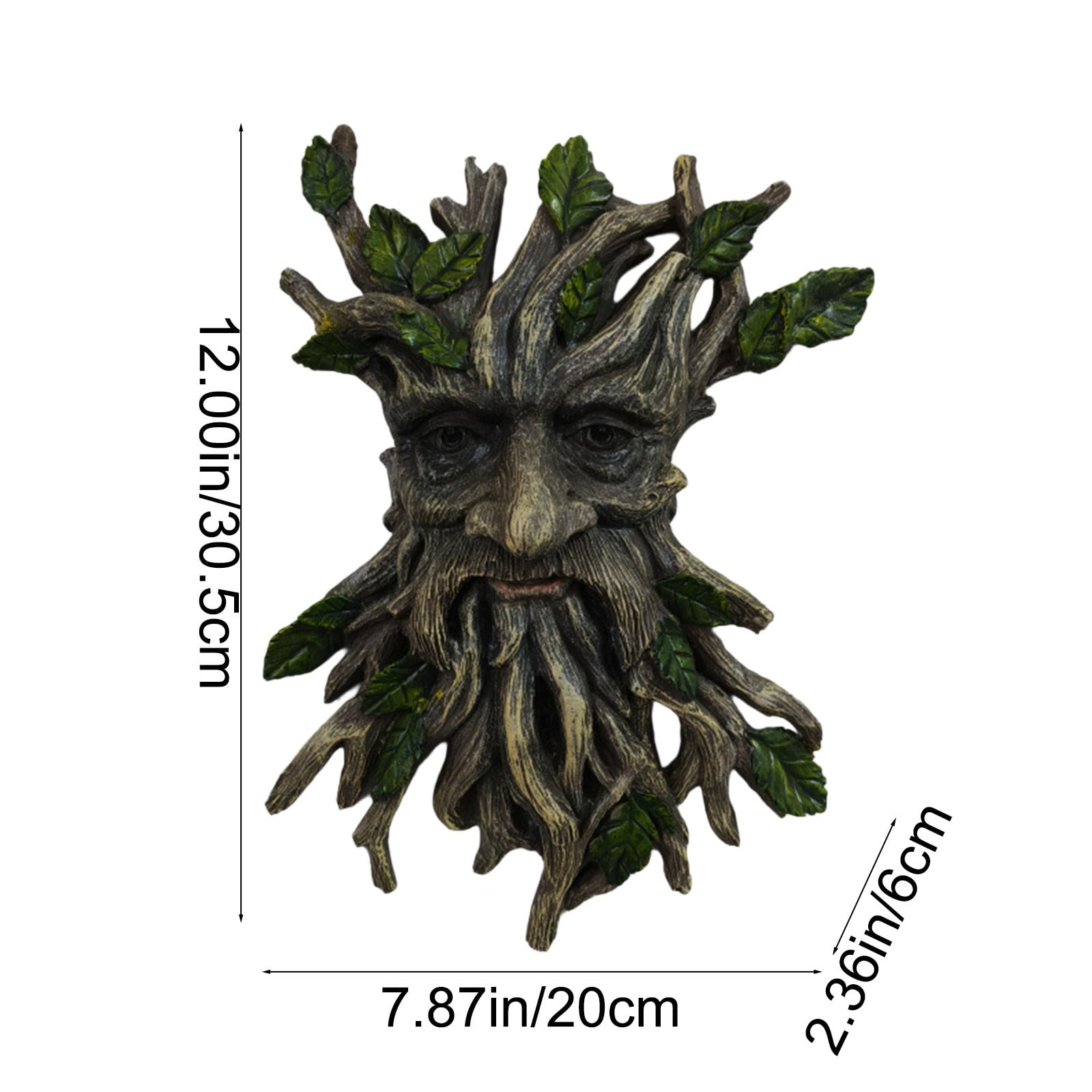 Halloween Tree Face Resin Wall Sculpture Outdoor Garden Yard Patio Decor Spooky Ornament with Realistic Carving Details for Holiday Gift