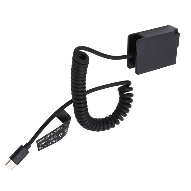 Batería Ficticia Acoplador de CC, Tipo C Portable Batería Dummy de decodificación Confiable Con Cable de Resorte Para La Cámara G5 Flexible