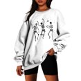 thumbnail image 2 of XFLWAM Women's Oversized Fleece Sweatshirts Long Sleeve Crew Neck Pullover Sweatshirt Casual Hoodie Tops White-2 XL, 2 of 6
