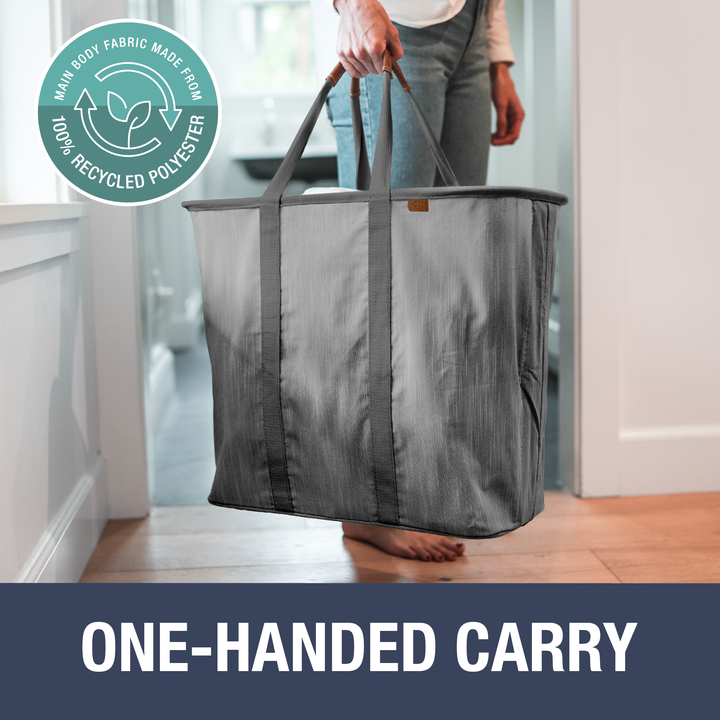 CleverMade Collapsible Fabric Laundry Hamper, Gray photo 6