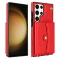 thumbnail image 1 of SaniMore Case for Samsung Galaxy S23 Ultra 6.8" 2023, RFID Blocking Card Slots Crossbody/Wrist Strap Wear-resistant PU Leather Skin Shockproof Anti-drop TPU Shell for Girls Women, Red, 1 of 9