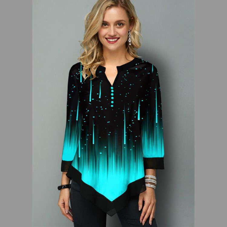 Tunic Blouse turquoise casual look Fashion Blouses Tunic Blouses 