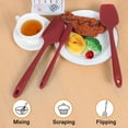 thumbnail image 6 of Unique Bargains 3pcs Kitchen Silicone Spatula Sets Heat Resistant Rubber Scraper Cooking Baking Red, 6 of 7