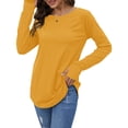 thumbnail image 5 of Solid Color Women Long Sleeve Casual Loose Shirt Tops, 5 of 5