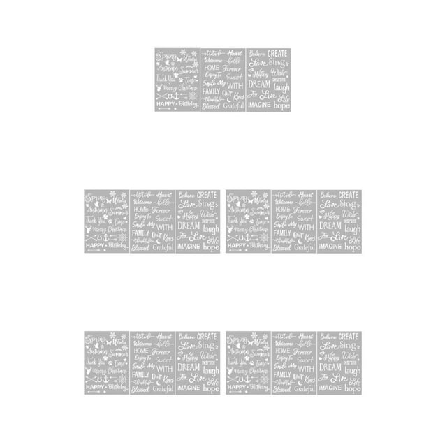 yingyy 3 Pieces/Set Word Stencil Alphabet Letter Template DIY Crafting Student Show as Picture 5Set