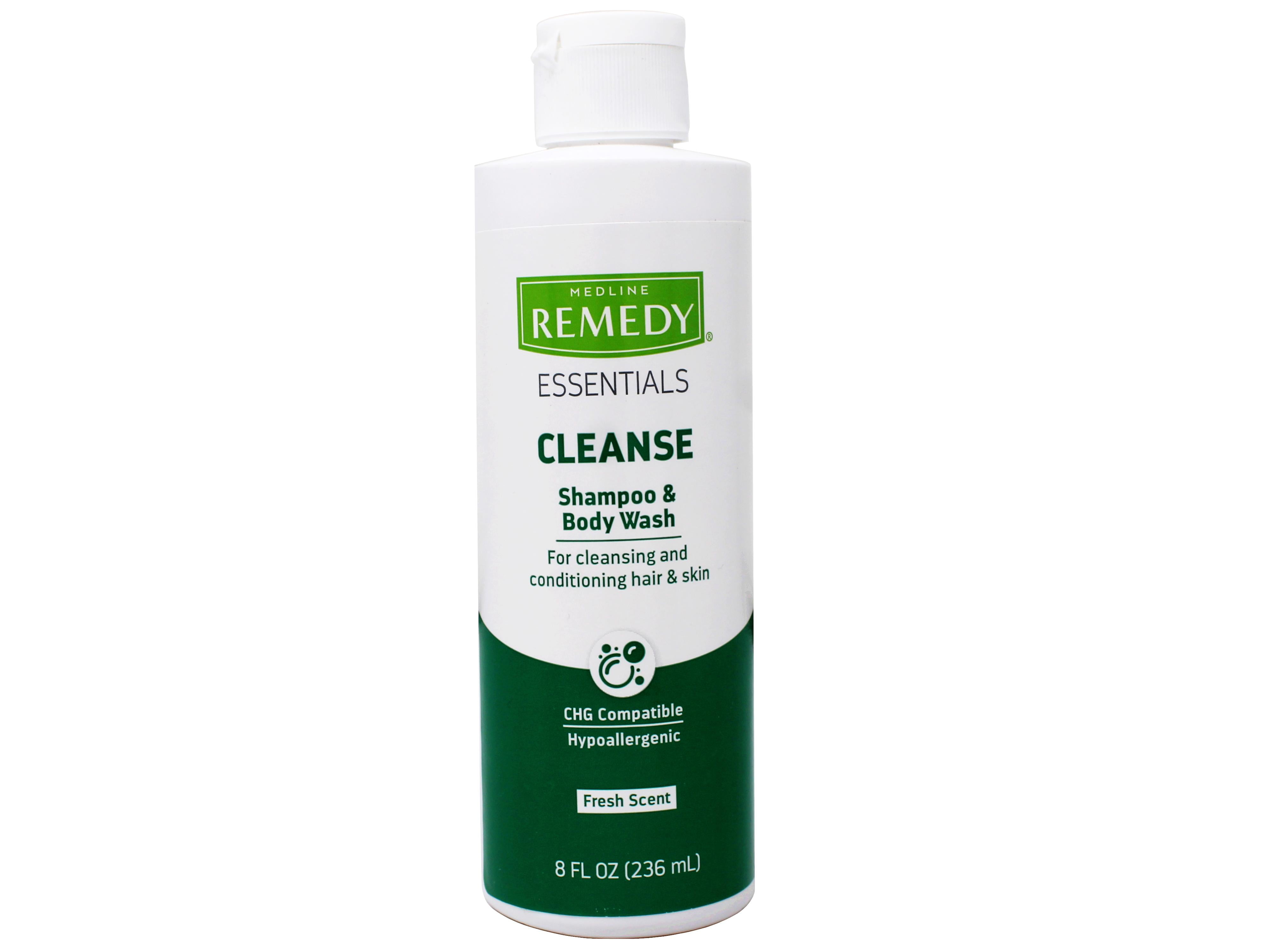 6 Pack - Medline Remedy Essentials Shampoo & Body Wash for Cleansing and Conditioning Hair & Skin, Fresh Scent, 8 FL OZ