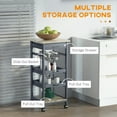 thumbnail image 4 of HOMCOM Kitchen Island Cart with Drawer, Removable Tray and Wire Basket, 4 of 10