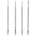 thumbnail image 1 of Juego de 4 peladores de cutículas para uñas, raspador de cutículas de doble punta y herramienta de cuchara cortadora de cutículas para uñas de manos y pies, 1 of 8