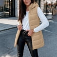 thumbnail image 2 of Cmfcve Womens Plus Size Full Zip Puffer Vest Long Hooded Sleeveless Padded Jacket Fall Winter Casual Quilted Warm Outerwear, 2 of 9