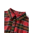 thumbnail image 6 of JYYYBF Women Christmas Shirts Dress Plaid Turn-Down Collar Half Sleeve Dress Fashion Button-Down Holiday Dress with Belt, 6 of 9