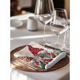 thumbnail image 6 of Red Beige Gnomes Christmas Cloth Napkins Set of 8 Reusable Dinner Napkins, Xmas Ball Gifts Snowflake Cocktail Napkin Washable Table Napkins for Wedding/Holiday Party/Baby Shower 20"x20", 6 of 7