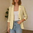 thumbnail image 3 of Spring Jackets For Women Solid Color Casual Button Three Quarter Sleeve Top For Everyday Airy Layered Wear Light Jackets For Women, 3 of 6