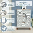 thumbnail image 4 of Shoe Storage Cabinet with 3 Flip Drawers for Abstract decorative diagonal crumpled wavy striped textured Shoe Rack Storage Organizer, 4 of 8
