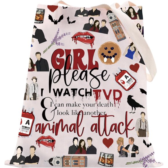 Sac Fourre-Tout Personnage TVD Inspiré de la Série Vampire - Marchandise TV Fandom Princesse - Cadeau pour Amateur de Vampire