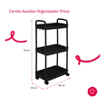 thumbnail image 3 of Carrito Organizador Multi-uso 3 Niveles Muebles Baño. Ruedas Malubero Gris, 3 of 5