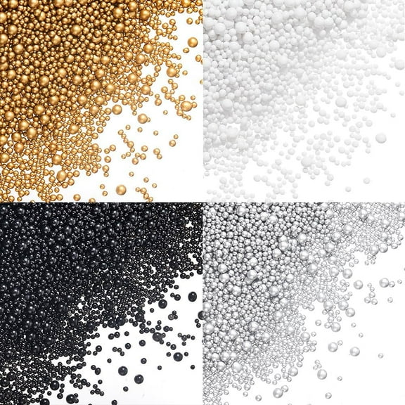 200G 4 Colors Glass Beads No Hole Beads Round Mixed Color 1~3mm 50g/color