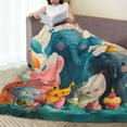 thumbnail image 6 of Cauagu Cute Animal Party Pattern Flannel Bed Blankets,Fleece Blanket Comfortable Air Conditioning Blanket for Sofa Bed Travel Couch & Living Room -40"x30", 6 of 8