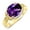 Amethyst, variant on Rings for Women 14K Gold Plated Silver Ring 12X10MM Gemstone & Diamonds Great Ring for Middle or Pointer Finger November Citrine Jewelry Size 9