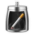 thumbnail image 5 of Yucurem Smokeless Odorless Windproof Ashtray with Lid Metal Tabletop Ash Tray Indoor Storage (Silver), 5 of 10