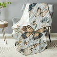 thumbnail image 2 of Vintage Butterfly &amp; Floral Throw Blanket - Soft, Lightweight Fleece for Cozy Sofa, Bed, Travel - Perfect Gift for Women and Girls - Machine Washable, 2 of 7