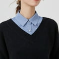 thumbnail image 6 of YOTMKGDO Fake Collar, Detachable Blouse Women Solid Ruffle with False Collar Half Elastic Waist Shirt Collar, Blue, 6 of 8